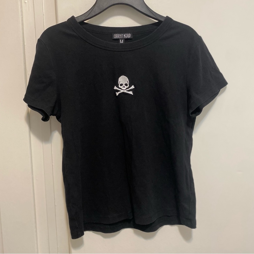 Dolls Kill Black Skull Crop top